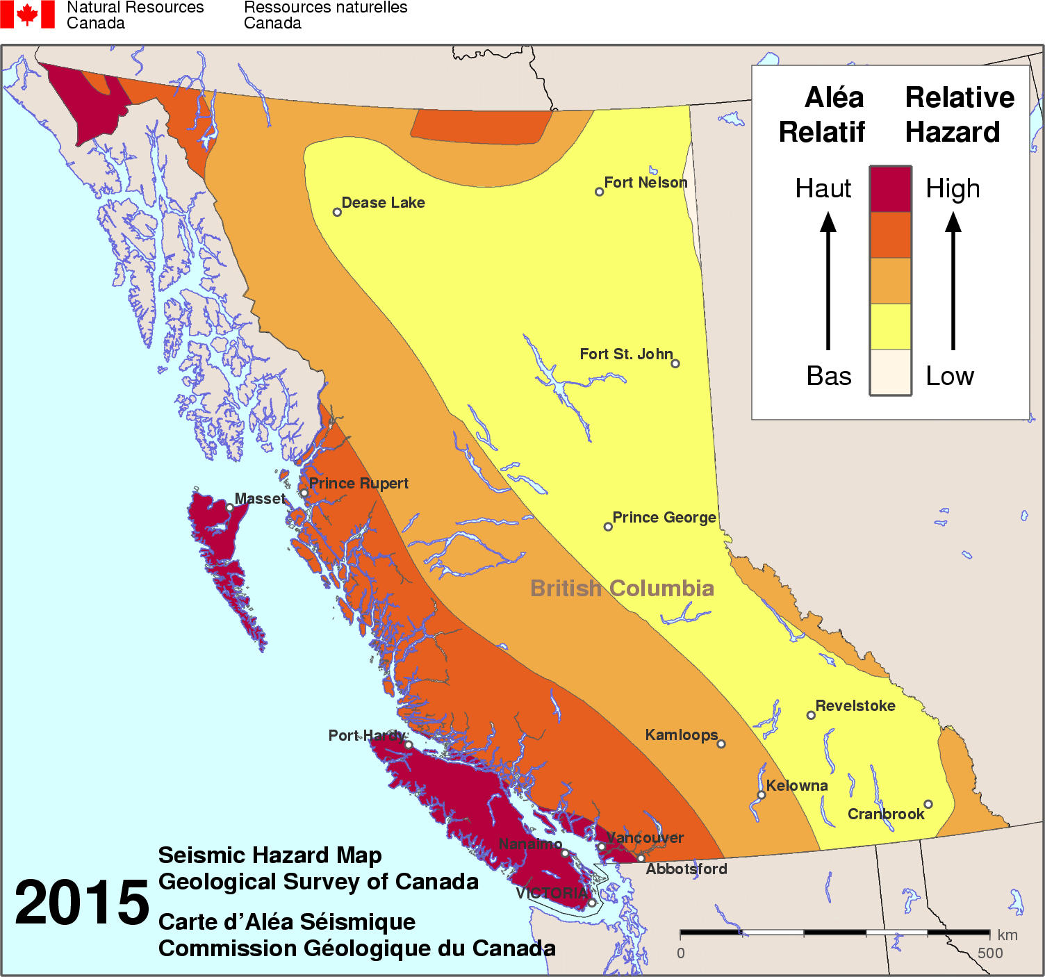 Tsunami risk map bc