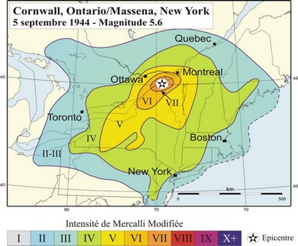 Carte des isoséistes