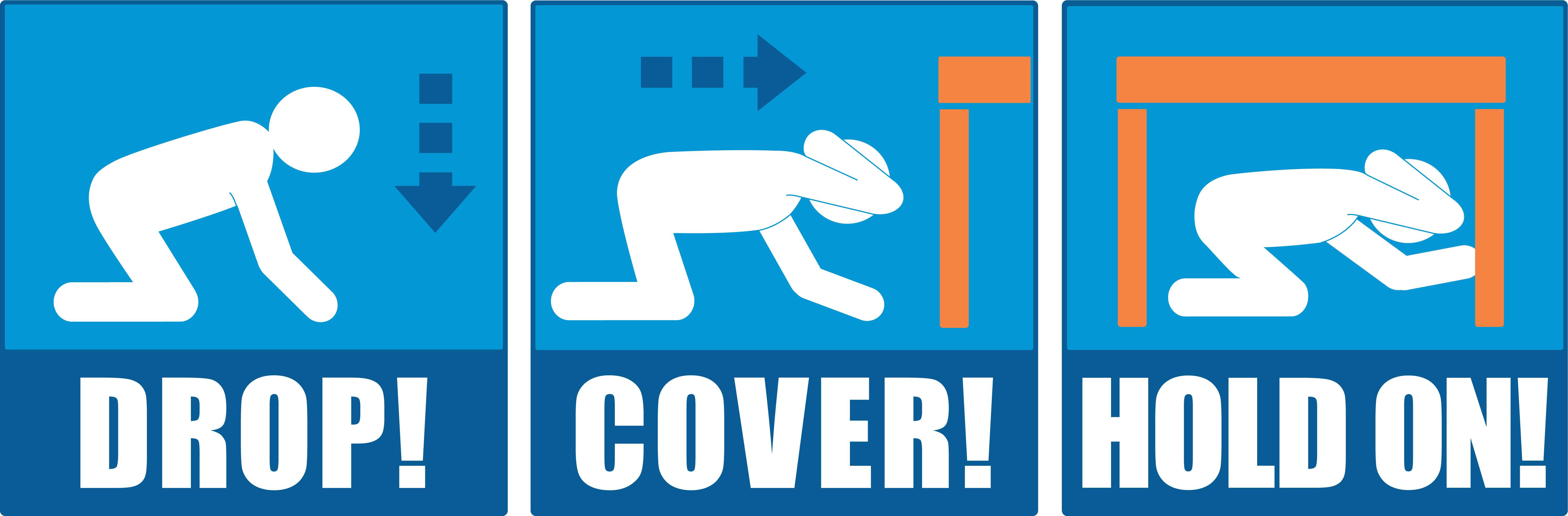 Drop, Cover, Hold on graphic, courtesy of ShakeOutBC