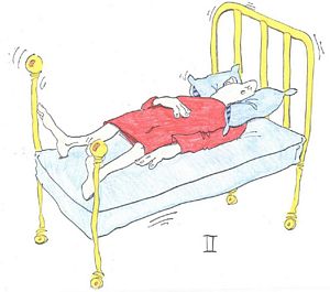 Man lightly shaken in bed Man lightly shaken in bed