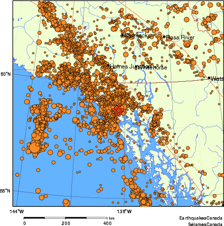 Map of earthquakes magnitude 2.0 and larger, 2000 - present