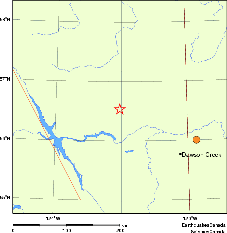 Map of historical earthquakes magnitude 5.0 and larger.  Details in the data table below