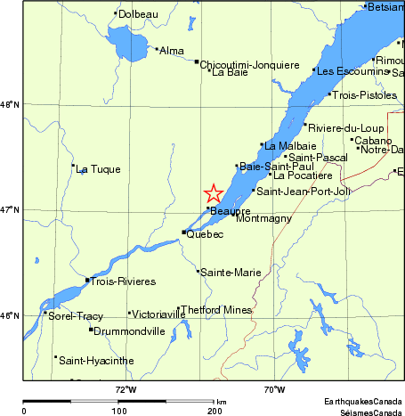 Map of Earthquake Localities