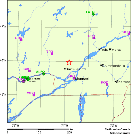 Map of Regional Seismographs