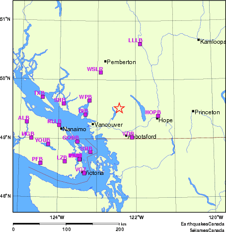 Map of Regional Seismographs