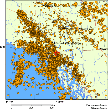 Map of earthquakes magnitude 2.0 and larger, 2000 - present