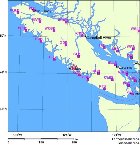 Map of Regional Seismographs