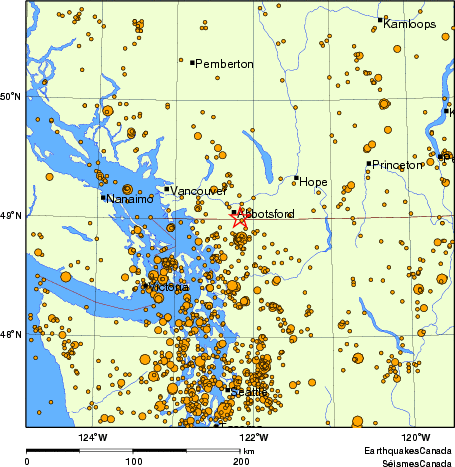 Map of earthquakes magnitude 2.0 and larger, 2000 - present