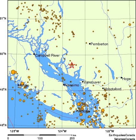 carte des des s&eacute;ismes de magnitude 2,0 et plus depuis 2000