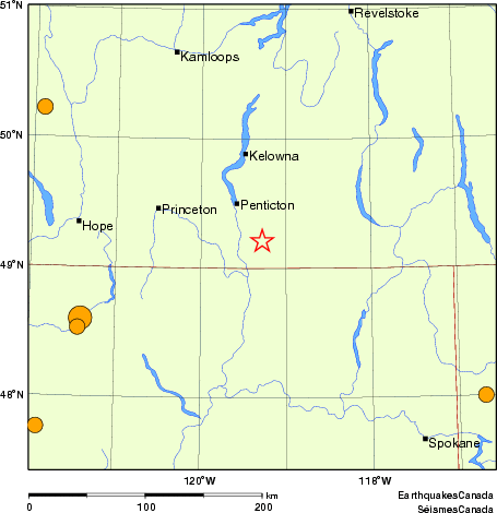 carte des s&eacute;ismes historiques de magnitude 5,0 et plus.  Détails dans le tableau de données ci-dessous