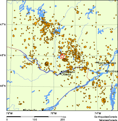 Map of earthquakes magnitude 2.0 and larger, 2000 - present