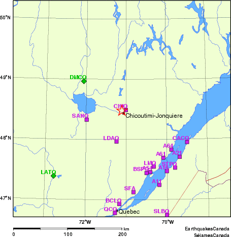 Map of Regional Seismographs