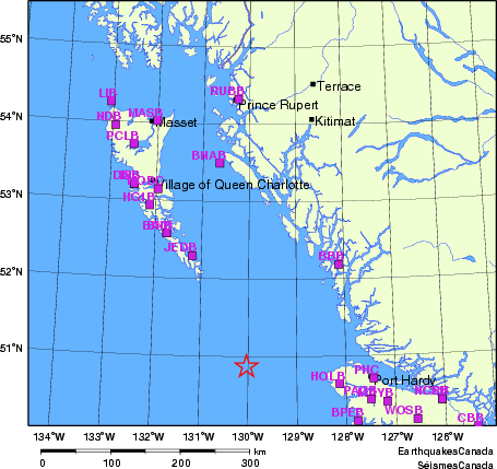 Map of Regional Seismographs