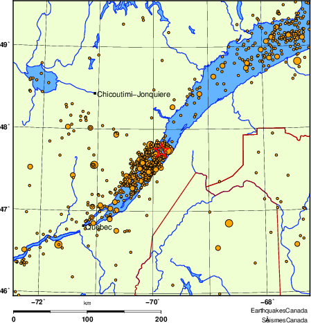 Map of earthquakes magnitude 2.0 and larger, 2000 - present