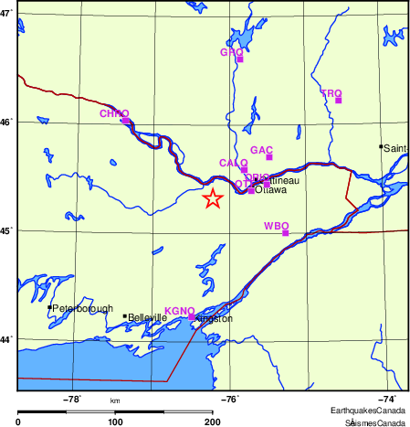 Map of Regional Seismographs
