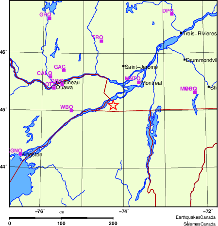 Map of Regional Seismographs
