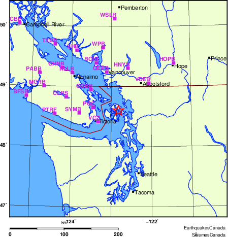 carte des localisations des stations sismologiques locales
