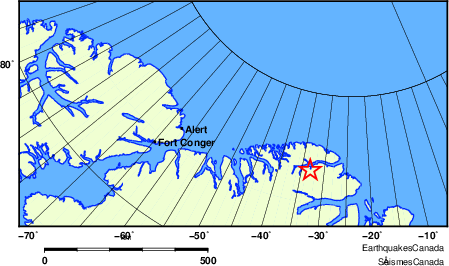 carte des endroits près de l'épicentre