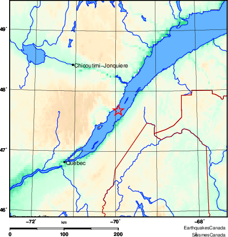 carte des environs du séisme