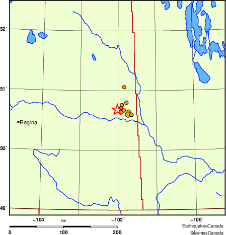 carte des des séismes de magnitude 2,0 et plus depuis 2000