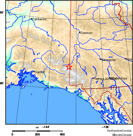 carte des environs du séisme