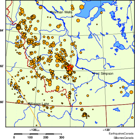 carte des des séismes de magnitude 2,0 et plus depuis 2000