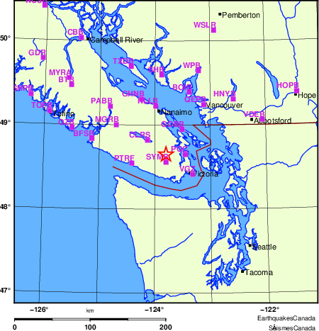 carte des localisations des stations sismologiques locales