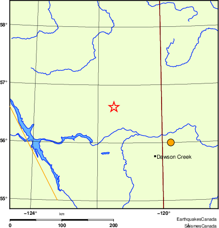 carte des séismes historiques de magnitude 5,0 et plus.  Détails dans le tableau de données ci-dessous