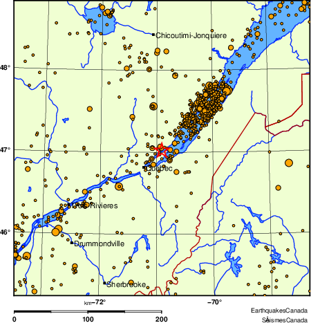 Map of earthquakes magnitude 2.0 and larger, 2000 - present