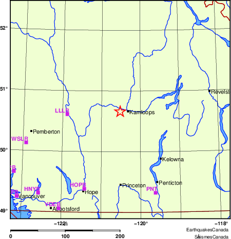 Map of Regional Seismographs