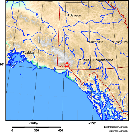 carte des environs du séisme