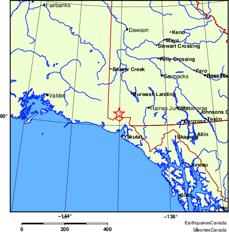 carte des endroits près de l'épicentre