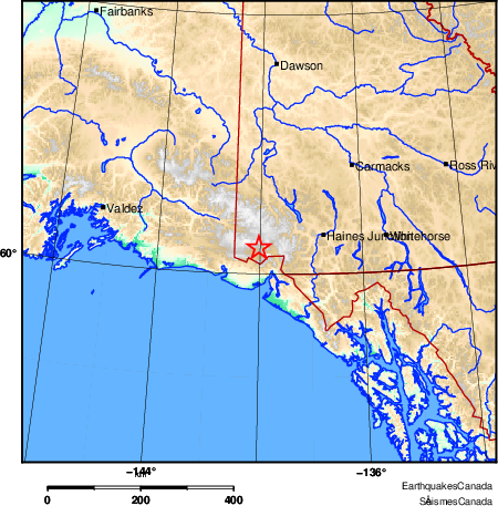 carte des environs du séisme