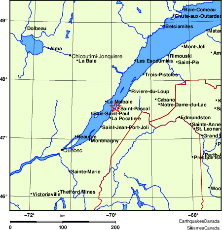 Map of Earthquake Localities