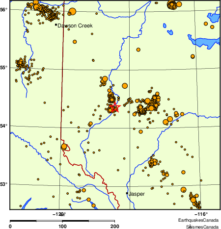 Map of earthquakes magnitude 2.0 and larger, 2000 - present