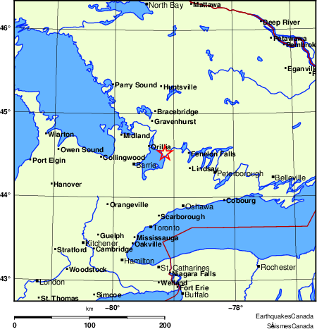 Map of Earthquake Localities