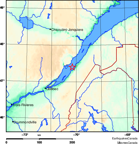 carte des environs du s&eacute;isme