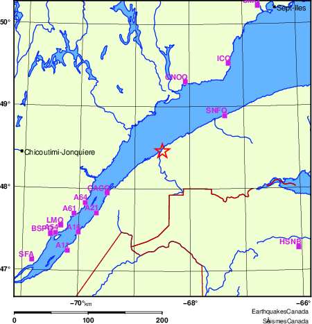 Map of Regional Seismographs