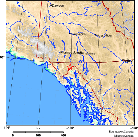 carte des environs du s&eacute;isme