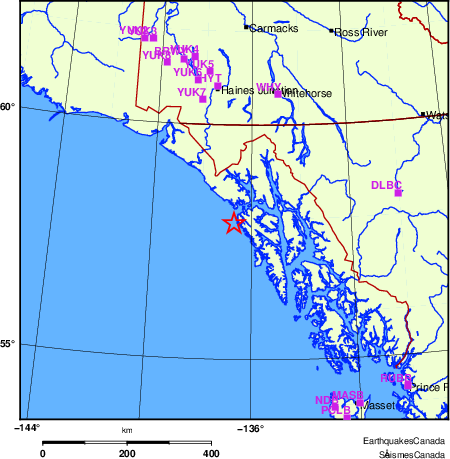 carte des localisations des stations sismologiques locales