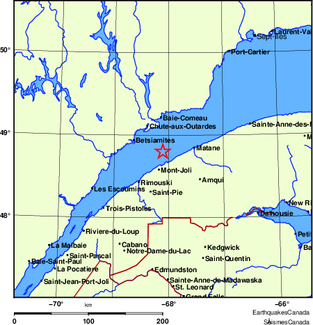 Map of Earthquake Localities
