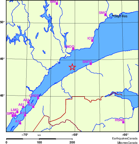 Map of Regional Seismographs