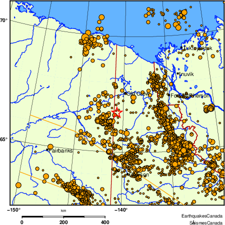 carte des des s&eacute;ismes de magnitude 2,0 et plus depuis 2000